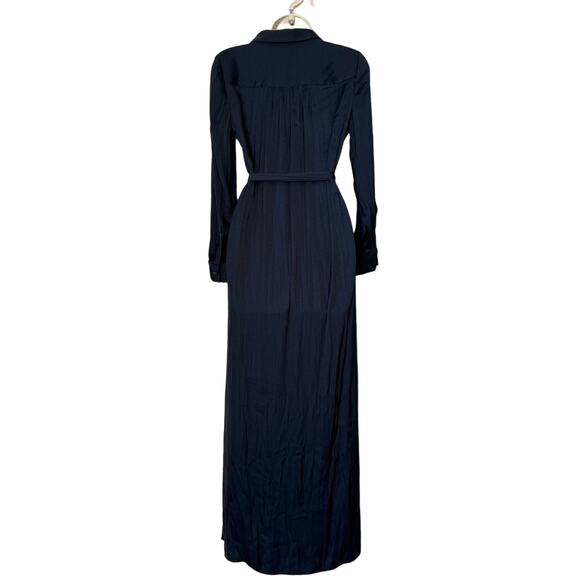 NWT Madewell Satin Button-Front Utility Shirtdress in Deep Indigo Size XXS - Picture 5 of 14